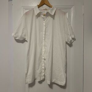 Eileen Fisher Classic White Button-Up Blouse